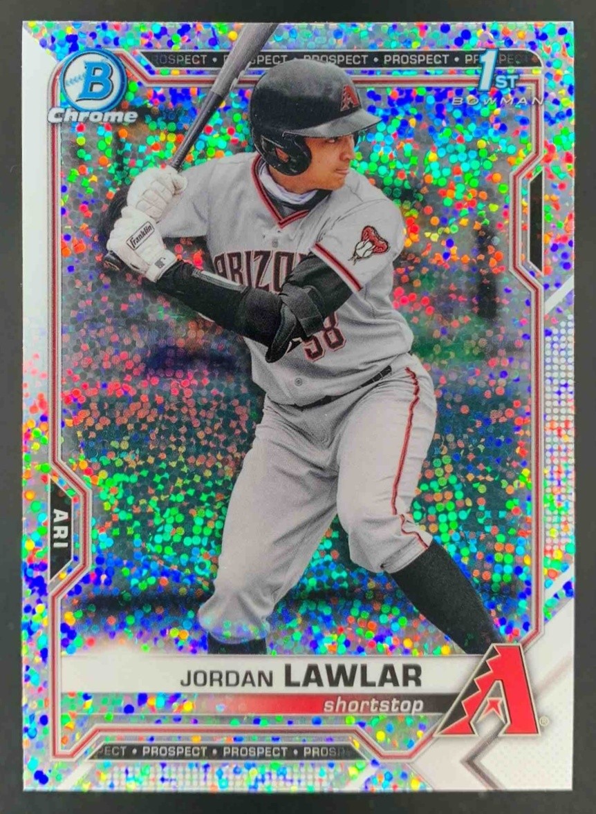 Jordan Lawlar 2021 Bowman Draft Chrome Sparkle Refractor 1st Prospect Diamondbac