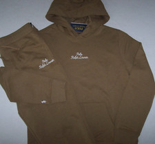 NWT Polo Ralph Lauren KHAKI Brown SIGNATURE Hoodie/Pants SET Boy's XL 18/20 PONY