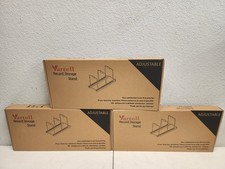  3 Vinyl Record Storage Holder, Solid Wood Record Stand for albums, 50-75 LP