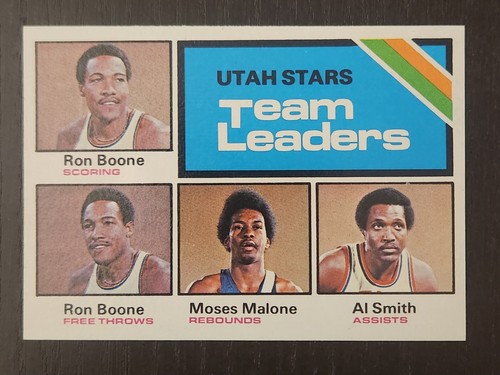 1975-76 Topps - TL HOF Moses Malone, Ron Boone, Al Smith #286 (RC) Utah Stars