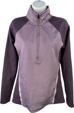 Under Armour Women  s Purple Fitted ColdGear 1/2 Zip Athletic Mid Layer Shirt - S