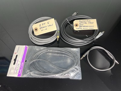 LOT of 4 Mixed Audio Cables - Stereo Jack, Optical, 4-Pole 3.5mm