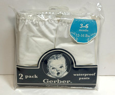 New - Gerber 2 Pack Waterproof Pants Baby Diaper Covers 3-6 Months 12-16 lbs