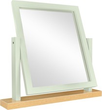 Rectangle Wood Dressing Table Mirror, Sage Green Oak, 44x44cm, Two Tone