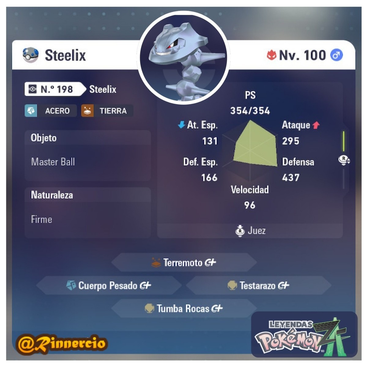 Steelix Lucente 6IV Shiny - Leggende ZA ⚫ - In Master Ball - Pronto Per VGC - Pokémon - Foto 3