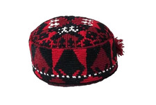 TRIBAL HAND STITCHED  EMBROIDERED AFGHAN HAT FROM MAZAR -I-SHARIF- 21.5"