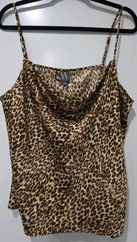 Canotta Worthington stampa leopardata in seta con spalline regolabili - Taglia XL - Foto 1 di 4