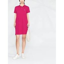 Ralph Lauren Magenta Pink Cotton Pique Short Sleeve Polo Dress Size Medium