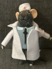 Mouse Doctor Needle Point Toy Mouse Family Pretend Play Collectable