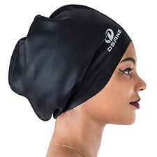 Extra Large Swimming Cap for Women and Men,Special Design Swim Cap for black
