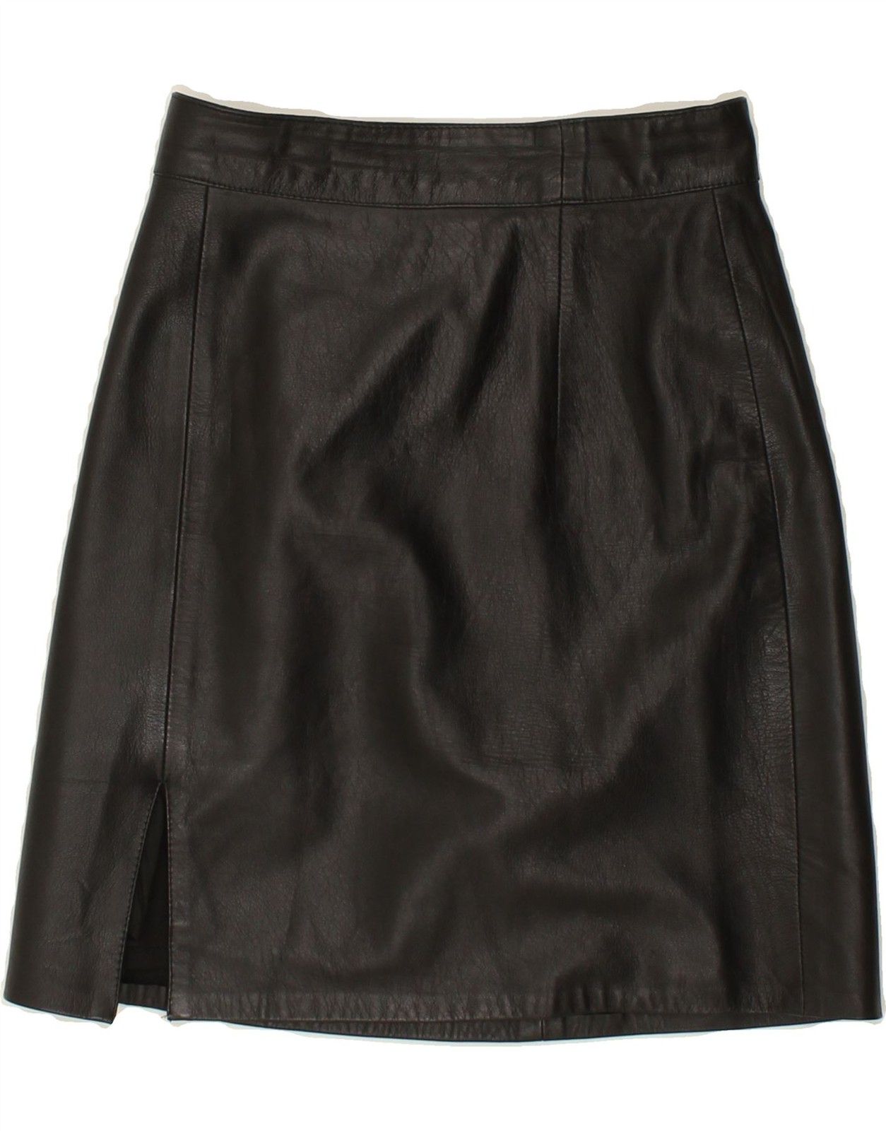 Vintage Black Leather Skirt Women’s Medium IT 42 W26 BT69