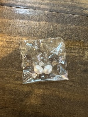 PAVOI 14K Gold Freshwater Cultured White Button Pearl Studs