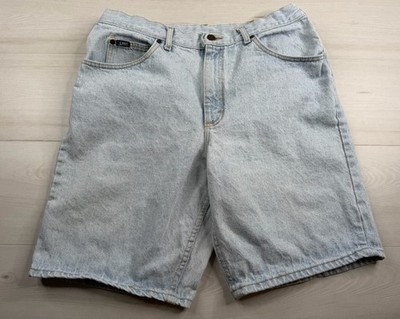 Vtg Lee MR Denim Jean Shorts Jorts Light Wash USA Union Made 80s 90s Mens 32