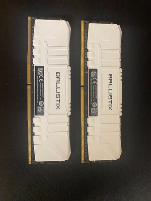 Crucial Ballistix White 16GB (2x8GB) DDR4-3000 CL16 RAM Kit BL2K8G30C16U4W