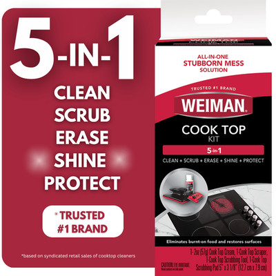 5-In-1 Cook Top Complete Cleaning Kit - Includes Cream, Scrubbing Pad