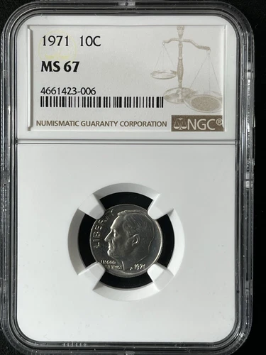 1971 10C  Roosevelt Dime NGC  MS67  4661423-006