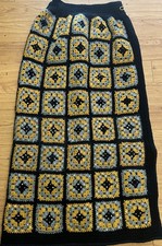 Handmade Crochet Maxi Skirt Made from Vintage Granny Square Throw 28  Waist 37  L