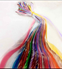 Rainbow Hair Extensions Straight 20", 22Pcs Clip-in Synthetic Girls Hair Women
