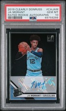 Ja Morant - 2019 Panini Clearly Donruss Rated Rookie Autographs PSA 10