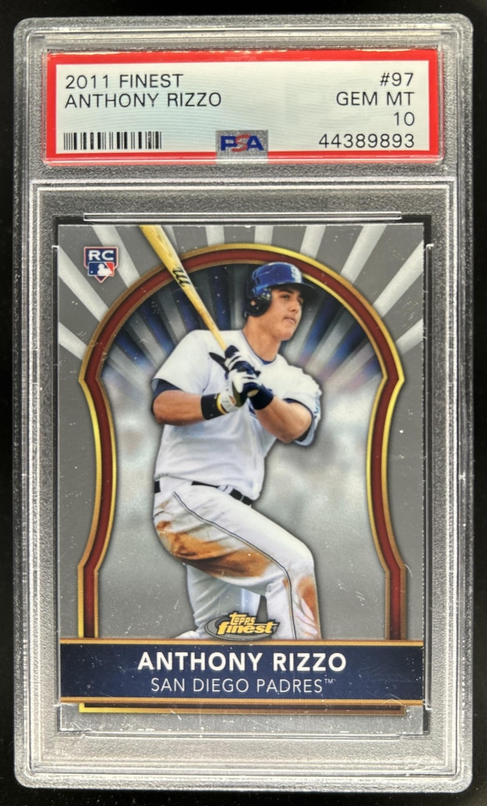 2011 Topps Finest Anthony Rizzo RC Rookie #97 Padres PSA 10 GEM MINT