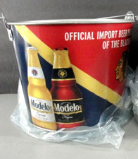 CHICAGO BLACKHAWKS HOCKEY NHL 5QT GALVANIZED ICE BUCKET PAIL MODELO BEER NEW