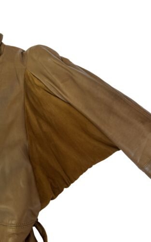 1980s Vintage Suede And Leather Brown Batwing Skirt Suit Set - Bild 11 von 23