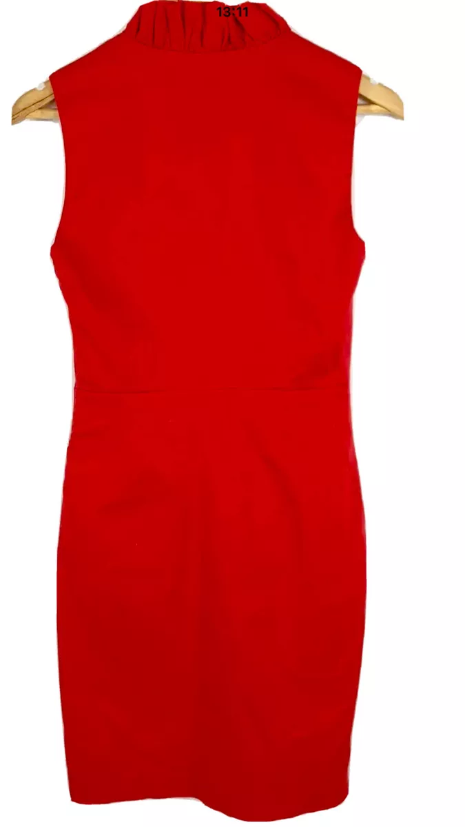 Baker red cheap ruffle dress
