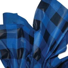 Blue and Black BUFFALO Plaid Tissue Paper # 909 ~ 10 Large Sheets
