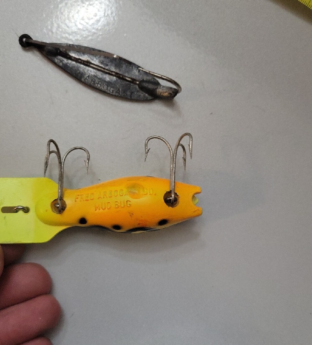 Vieux Leurres De Pêche Vintage Fred Arbogast – Mudbug Et Hawaiian – Lot De 3