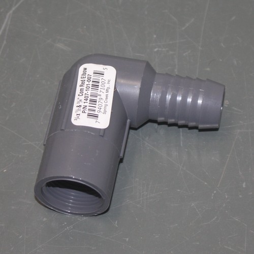 (60) PVC Elbow Fittings 1407-101-007, 3/4" Hose Barb to 1/2" 3/4" Sprinker Head - Picture 3 of 8