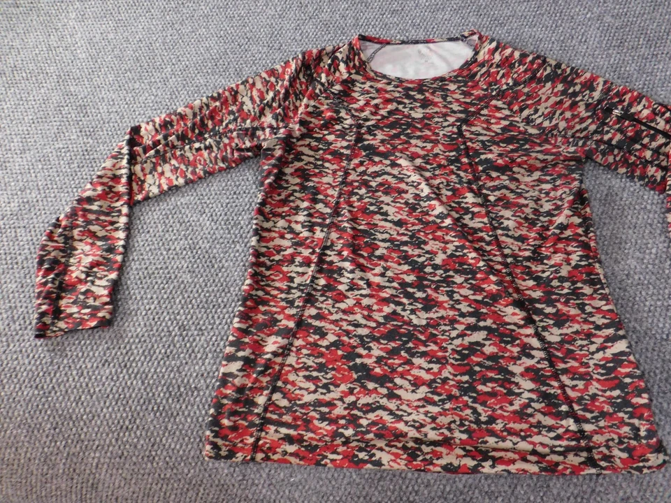 Blusa Anne Klein Mujer Mediana Roja Geométrica Elástica Deportiva Top Clásico Foto 2 de 4