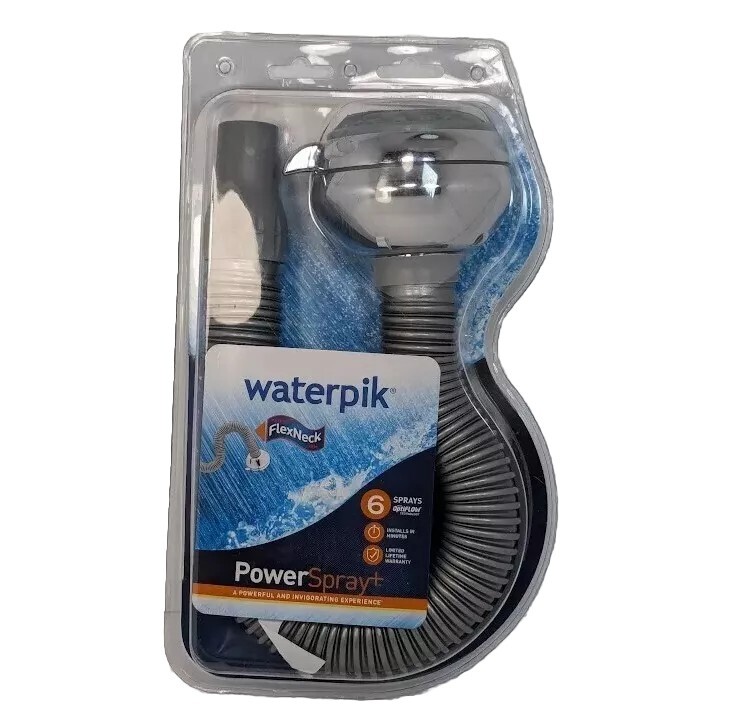 Waterpik FlexNeck NML603 Power Spray Massage Shower Head 6 Settings
