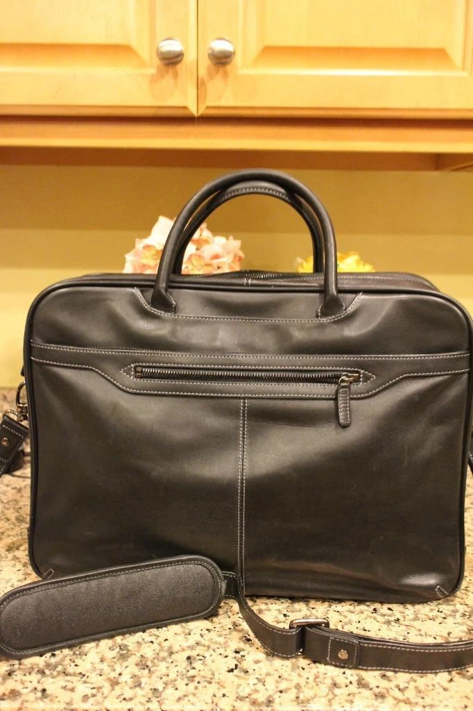 LEVENGER BLACK LEATHER BRIEFCASE 300 eBay