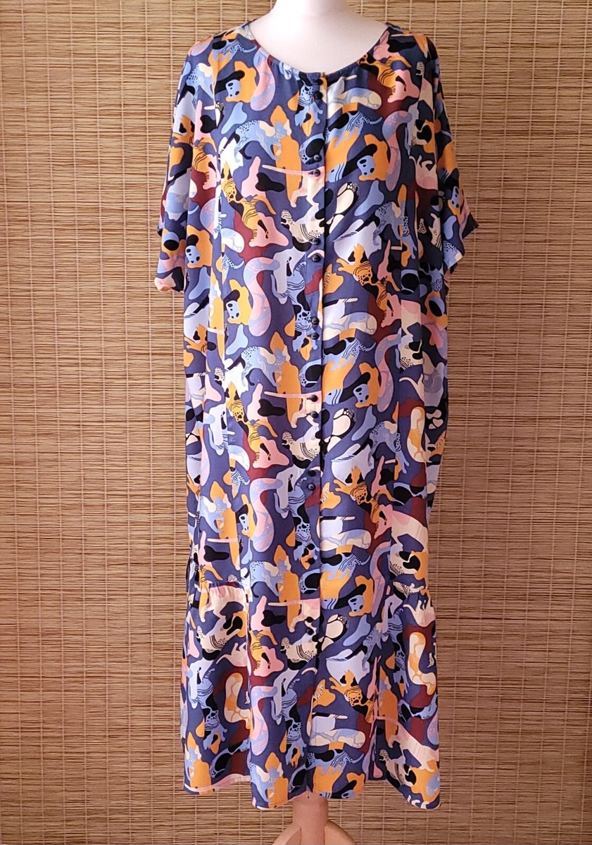 Monki Shirt Dress Size M Wild Cats Oversized Short Sleeve Jungle