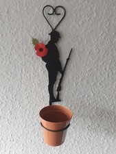 2 nuovi soldatini in piedi acrilico figura vaso piante 4" anello supporto montaggio a parete NERO