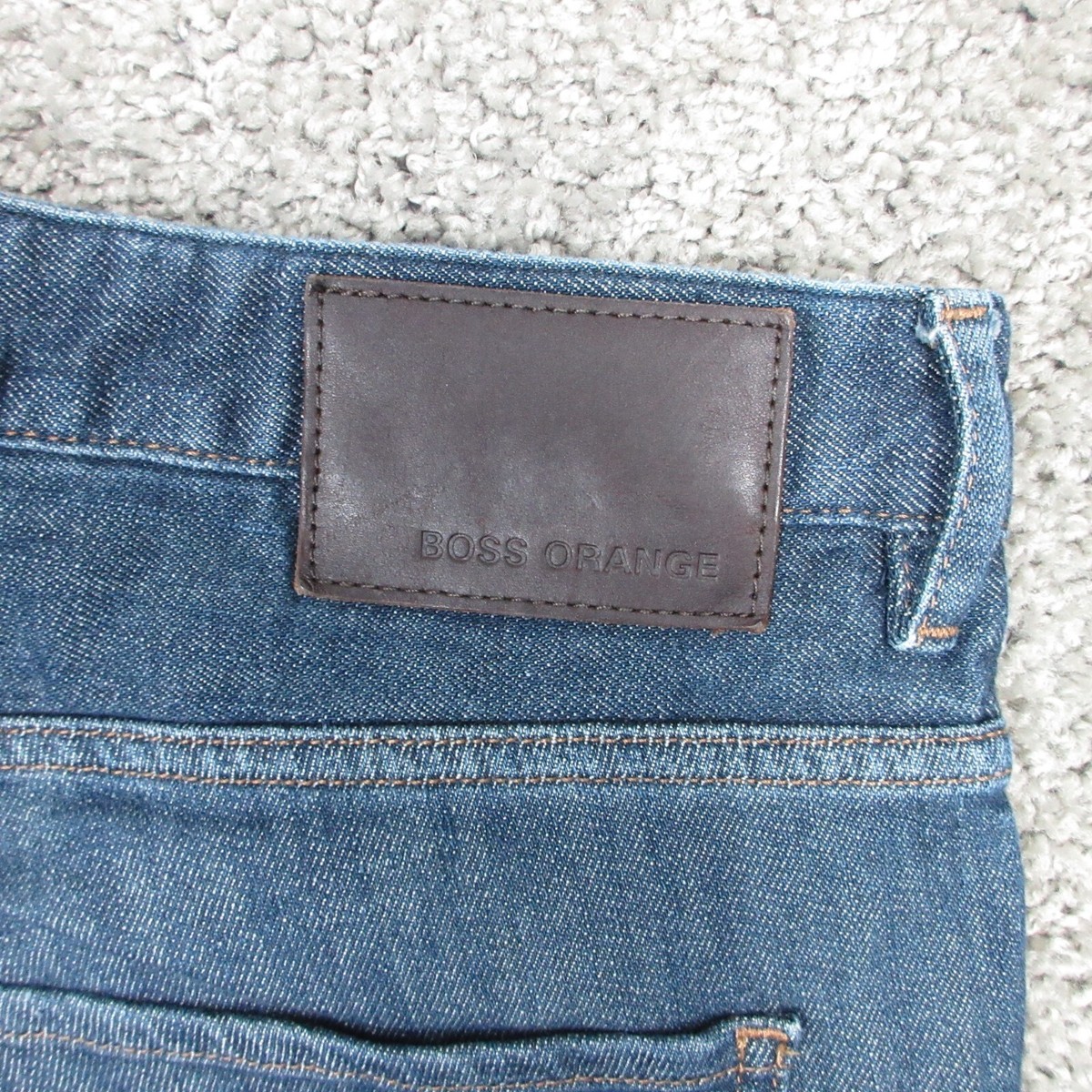 Hugo Boss Orange Jeans Mens 38x32 Blue Medium Wash Straight Leg