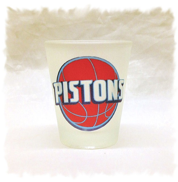 Detroit Pistons Old Logo Frosted Shot Glass For Sale Online