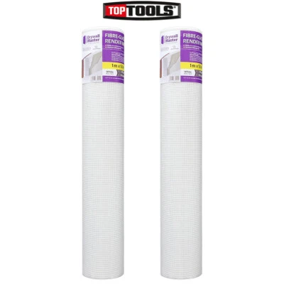 Fibreglass Rendering Render Mesh 50sqm 160g/m2 4x4 mm Drywall Master Pack of 2 - Image 1 of 4