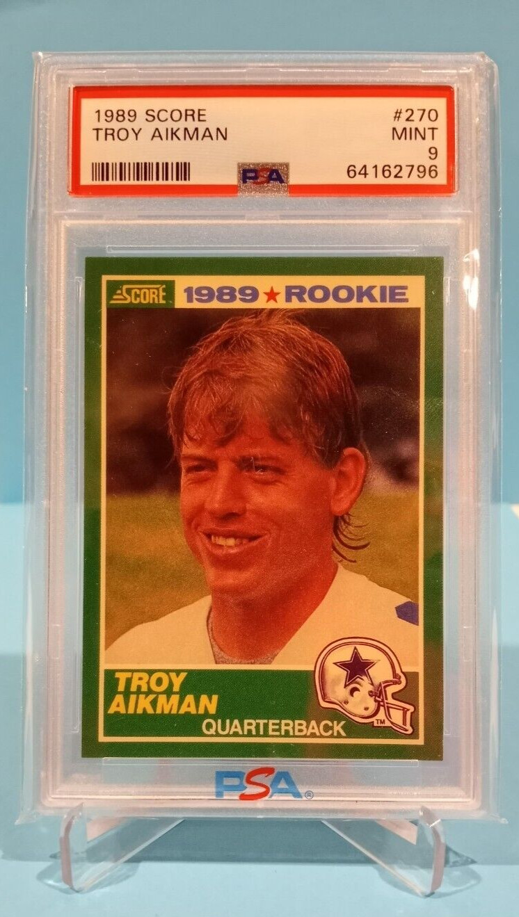 Troy Aikman 1989 Score Football ROOKIE #270 PSA 9 Dallas COWBOYS Mint HOF
