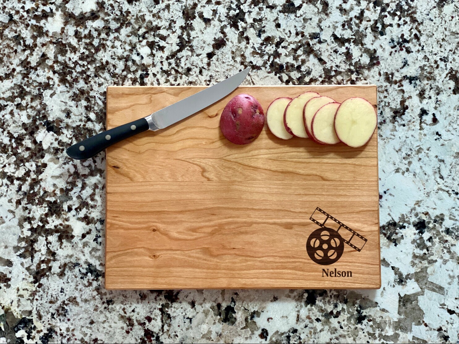 Movie TV Production Film Reel Cutting Board |  Movie Reel Charcuterie Board |
