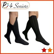 Presadee Seniors 15-20 20-30 mmHg Zipper Compression Open Closed Toe Socks