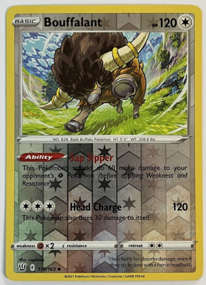Pokemon - Battle Styles - Bouffalant - 118/163 - Reverse Holo - NM/M