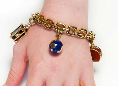 Louis Vuitton Vintage 18 Karat Gold Charm Bracelet with Original