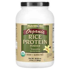 2 X NutriBiotic, Organic Rice Protein Powder, Vanilla, 3 lb (1.36 kg)
