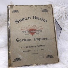 Vtg Kores CARBON Paper In Vtg Shield Brand Box 50+ Sheets Made In USA