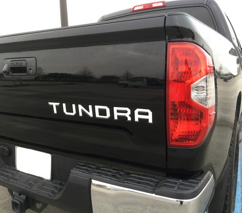 WHITE Tailgate Insert Letters Decal Vinyl Stickers for Toyota Tundra