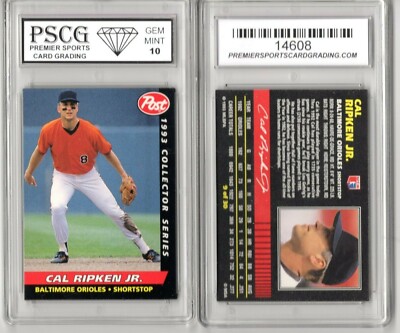 Cal Ripken Jr Baltimore Orioles 1993 Post Cereal Baseball Card GRADED 10  MINT | eBay