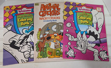3 Vintage Coloring Books Disney ToonTown Goofy, Daisy, the Gang Animal Cracker