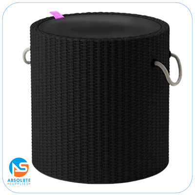 Keter Knit Mia Graphite Cool Hocker, Outdoor Cool Bar Eiskühler 39L Garten 
