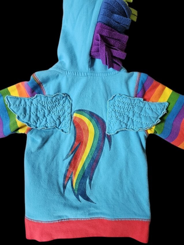 * MY LITTLE PONY Blu Drago Arcobaleno Felpa con Cappuccio Zip Anteriore Giacca Ragazza 3T